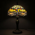 Tiffany Table Lamp - Dragonfly Garden 12"