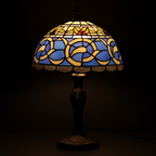 Tiffany Table Lamp - Azure Scroll 12"