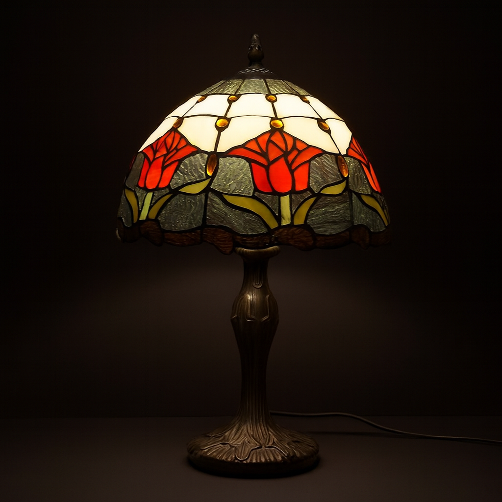 Tiffany Table Lamp - Tulip Garden 12"