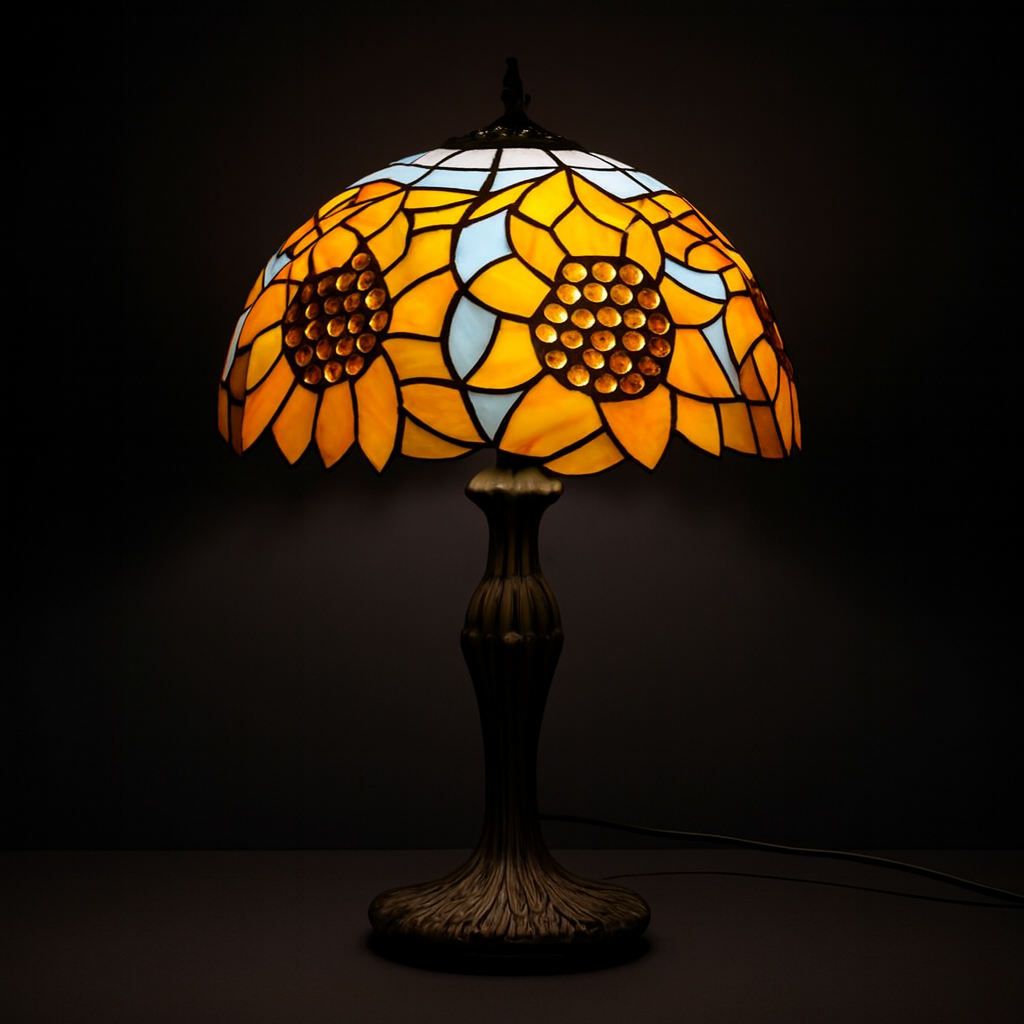 Tiffany Table Lamp - Sunflower Garden 12"