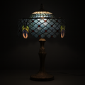 Tiffany Table Lamp - Peacock Lattice 12"