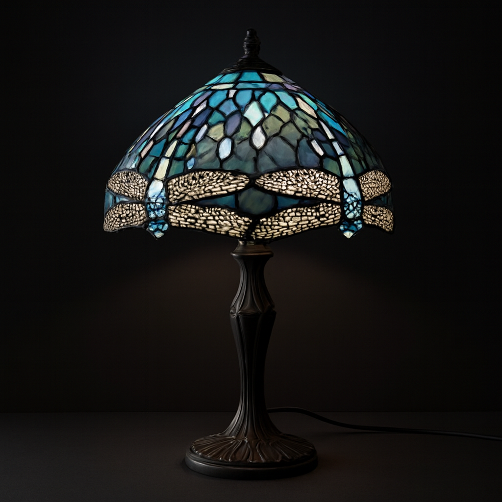 Tiffany Table Lamp - Dragonfly Lagoon 12"