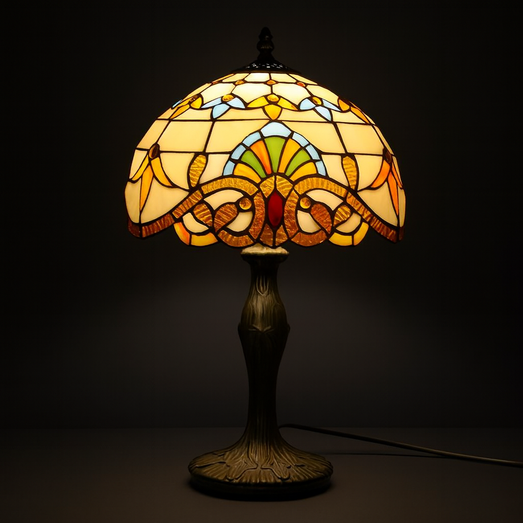 Tiffany Table Lamp - Victorian Scroll 12"