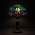 Tiffany Table Lamp - Baroque Emerald 12"