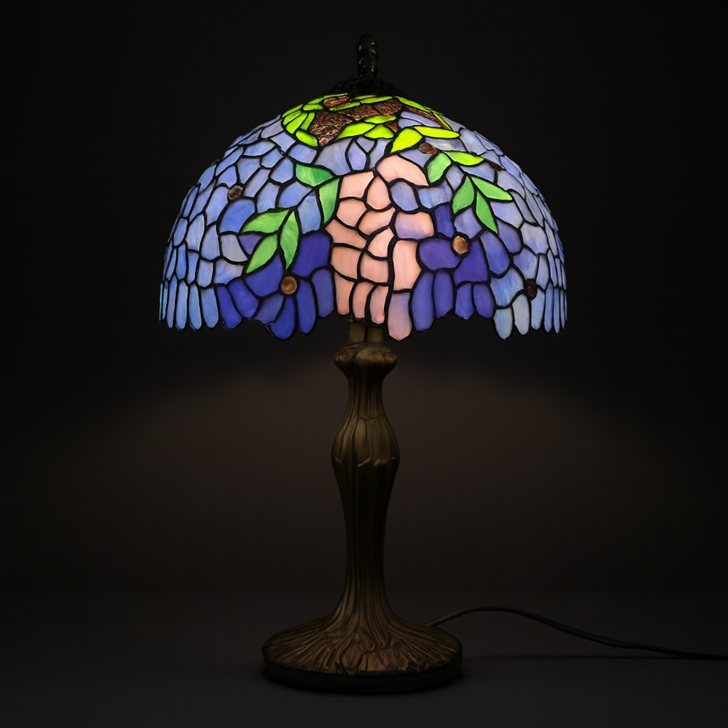Tiffany Table Lamp - Wisteria Dragonfly 12"