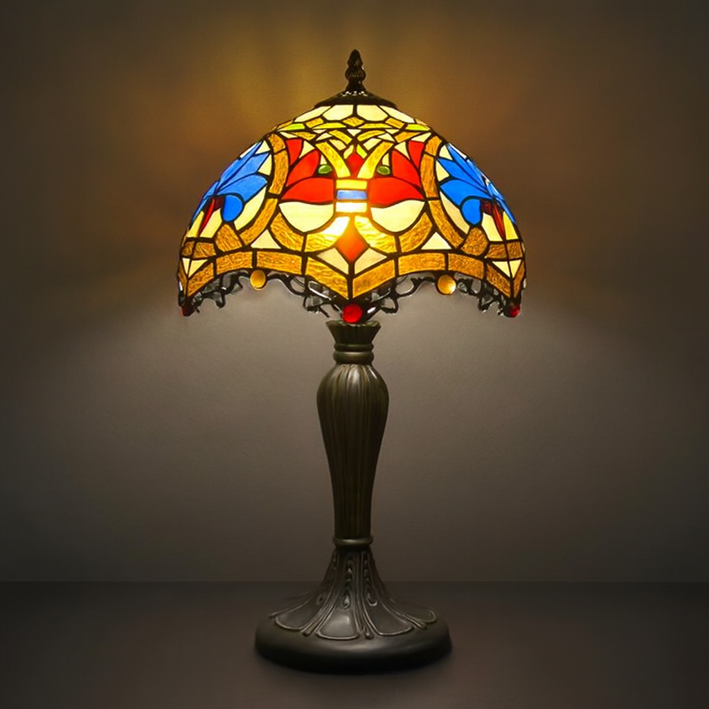 Tiffany Table Lamp - Victorian Scroll 12"