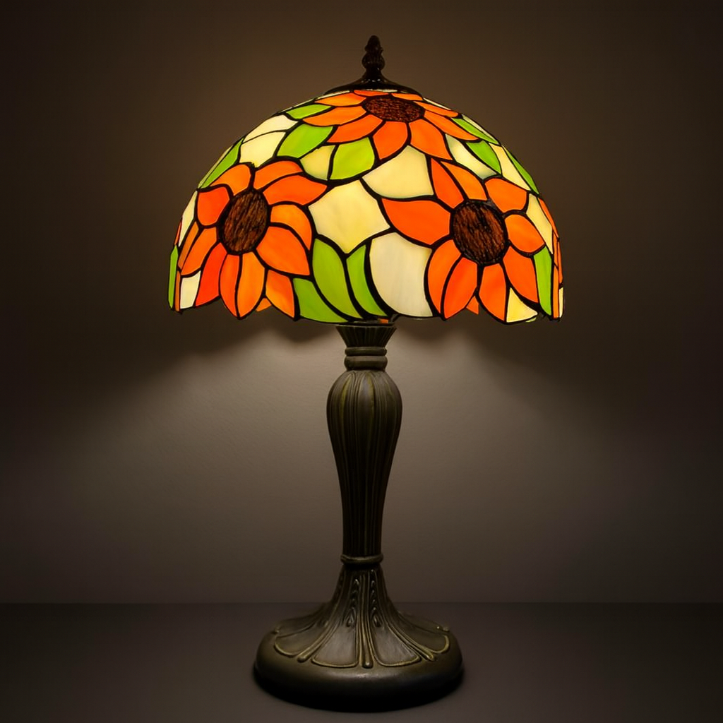 Tiffany Table Lamp - Sunflower Garden 12"