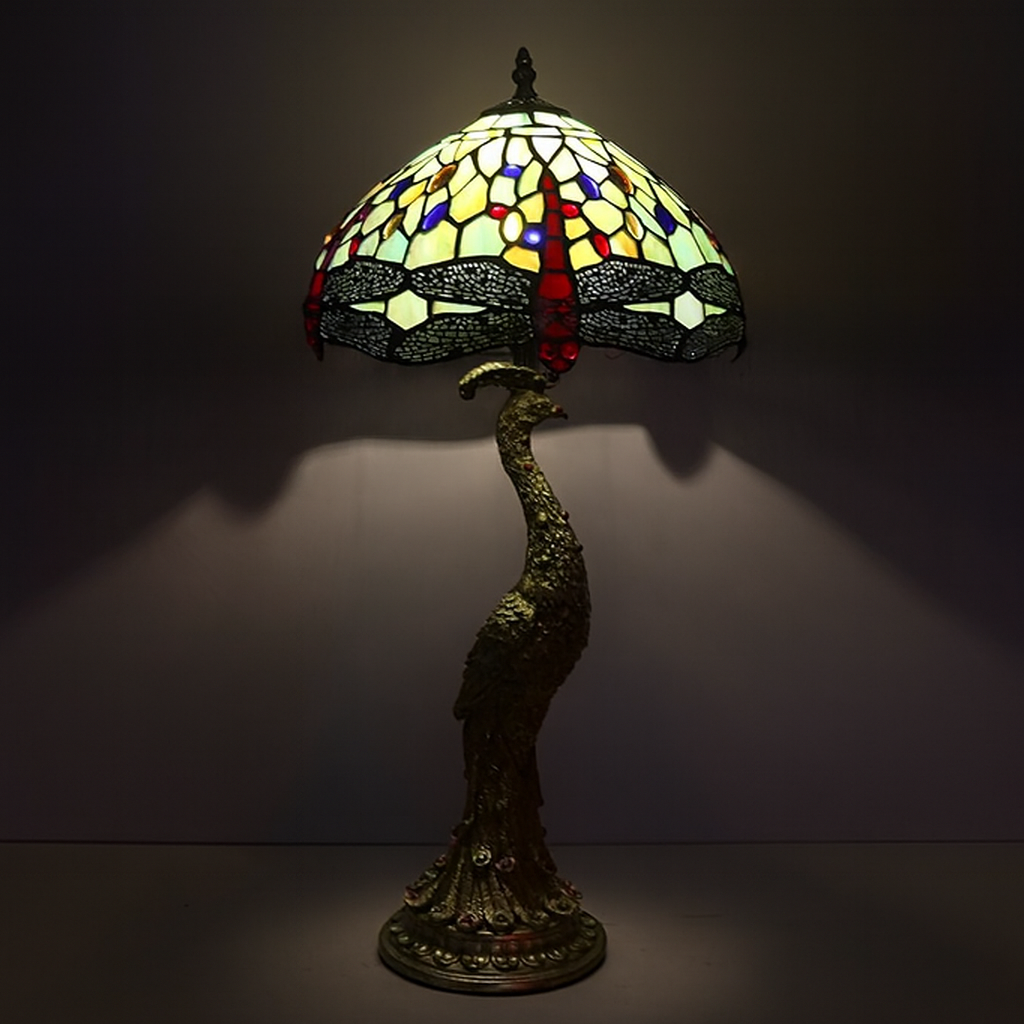 Tiffany Table Lamp - Dragonfly Reverie 12"