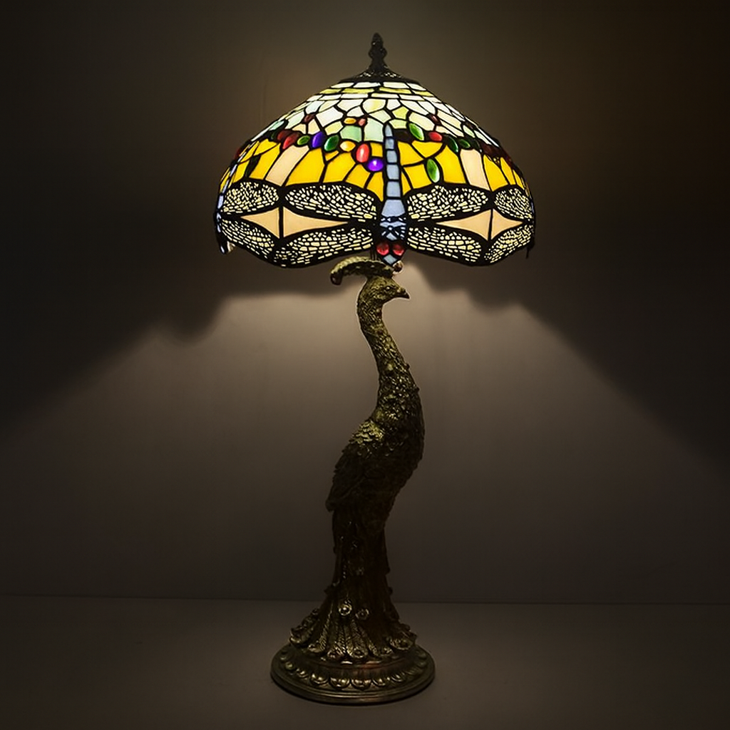 Tiffany Table Lamp - Dragonfly Meadow 12"