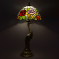 Tiffany Table Lamp - Rose Garden Peacock 12"