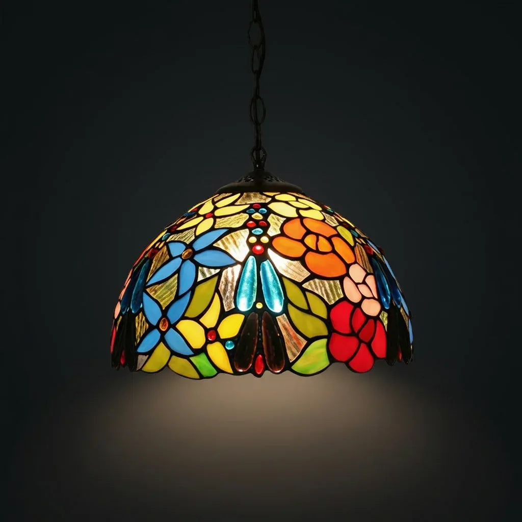 Tiffany Pendant Lamp - Jewel Garden 12"