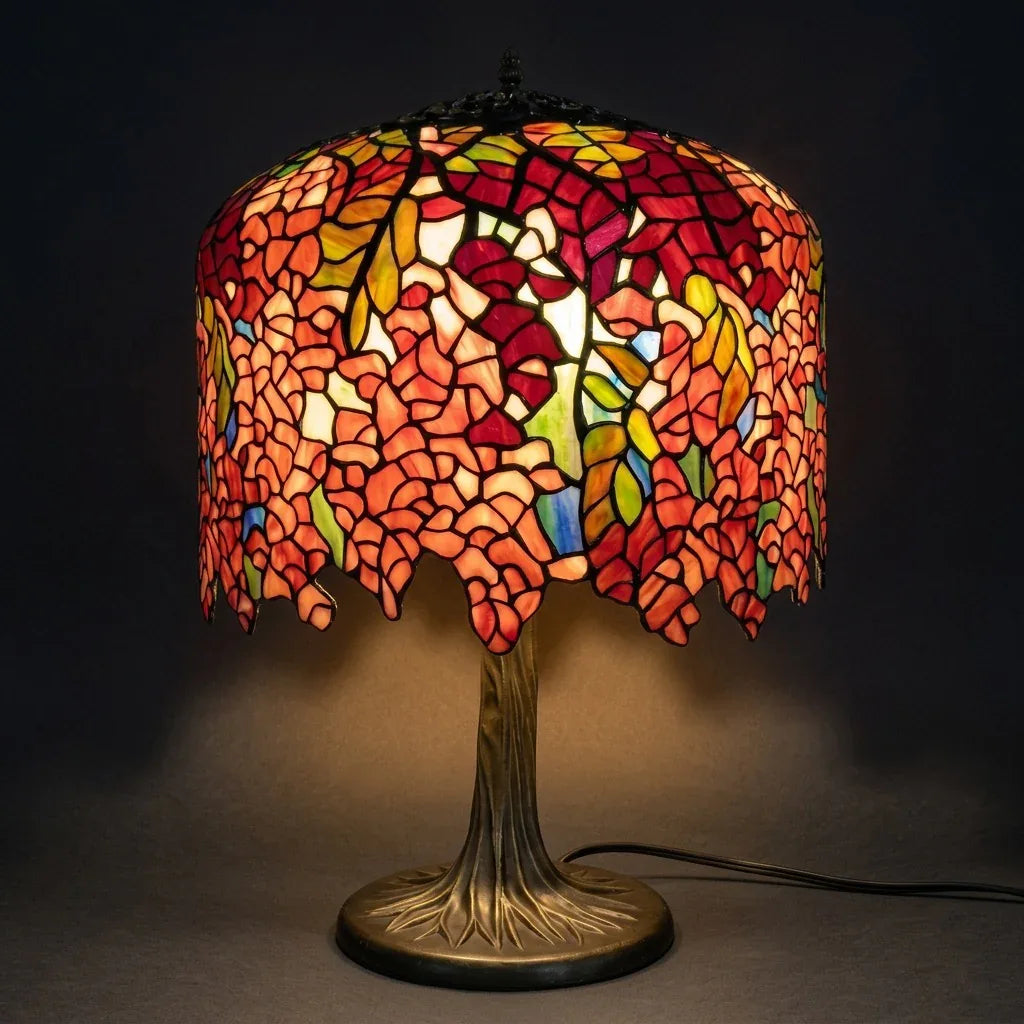 Tiffany Table Lamp - Crimson Maplefall 18"