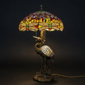Tiffany Table Lamp - Golden Heron Dragonfly 20"