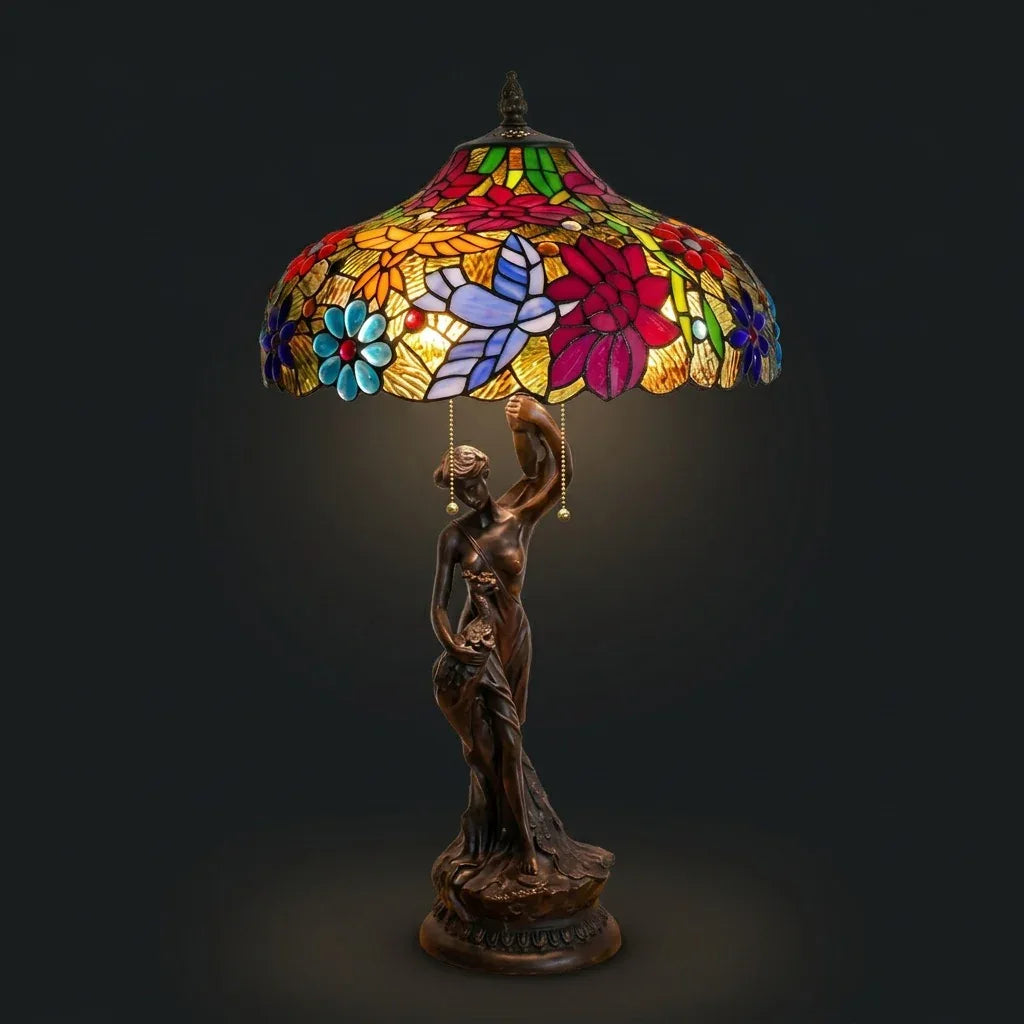 Tiffany Table Lamp - Petal Muse 18"