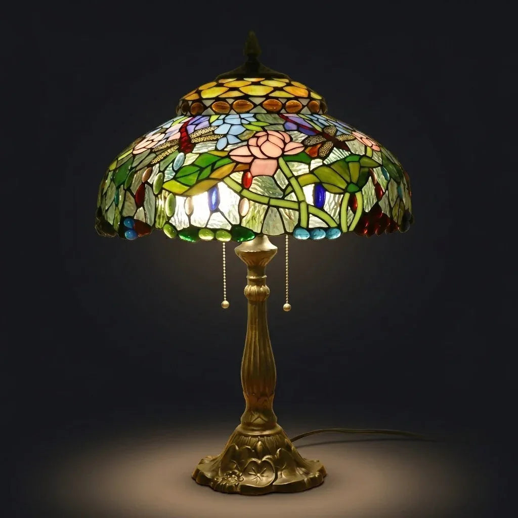 Tiffany Table Lamp - Lotus Meadow 18"