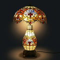 Tiffany Table Lamp - Crownflower Glow 16"