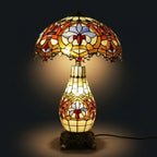 Tiffany Table Lamp - Crownflower Glow 16"