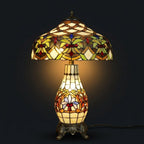 Tiffany Table Lamp - Amber Laurel 16"