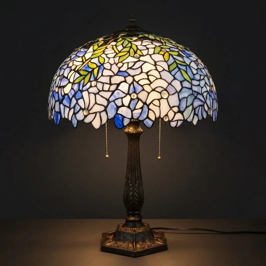 Tiffany Table Lamp - Blue Blossom 16"
