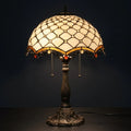 Tiffany Table Lamp - Ivory Pearl Canopy 16"
