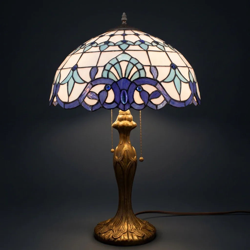 Tiffany Table Lamp - Sapphire Serenade 16"