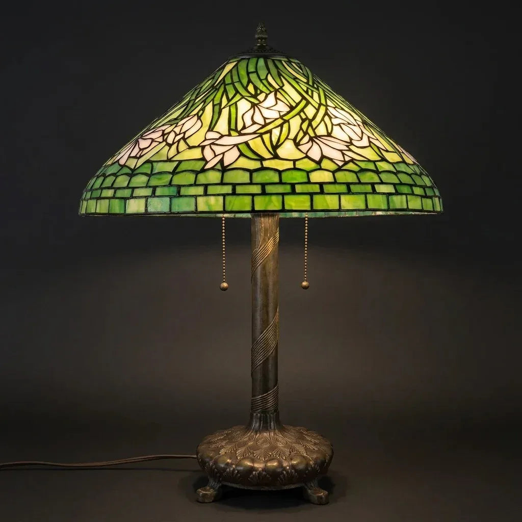 Tiffany Table Lamp - Green Vine 16"