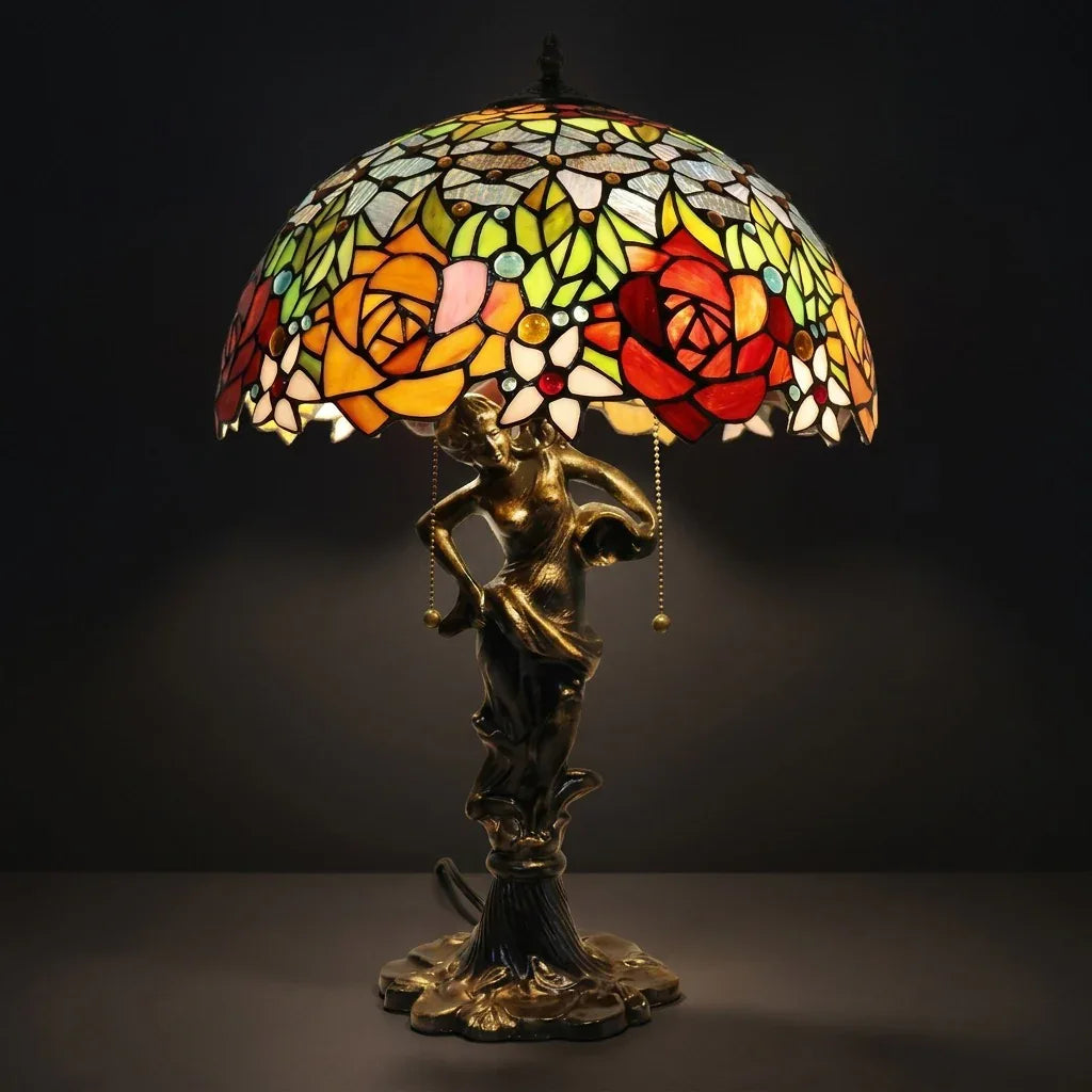 Tiffany Table Lamp - Rose Garden 16"