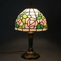 Tiffany Table Lamp - Pink Rose 8"