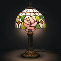 Tiffany Table Lamp - Pink Rose 7"