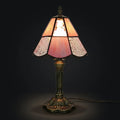 Tiffany Table Lamp - Pink Grid 8"