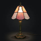 Tiffany Table Lamp - Pink Grid 8"