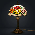 Tiffany Table Lamp - Rich Flower 8"