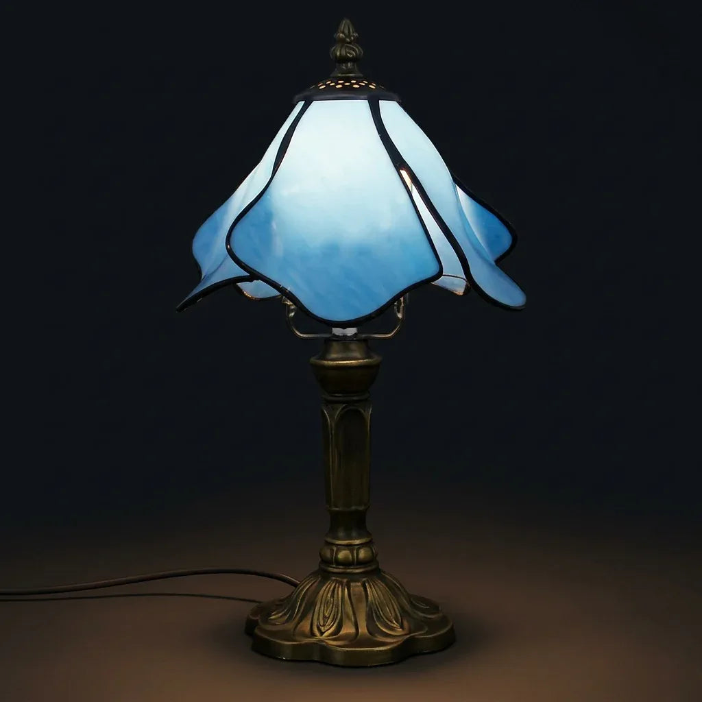 Tiffany Table Lamp - Blue Lotus 8"