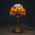 Tiffany Table Lamp - Orange Dragonfly 8"