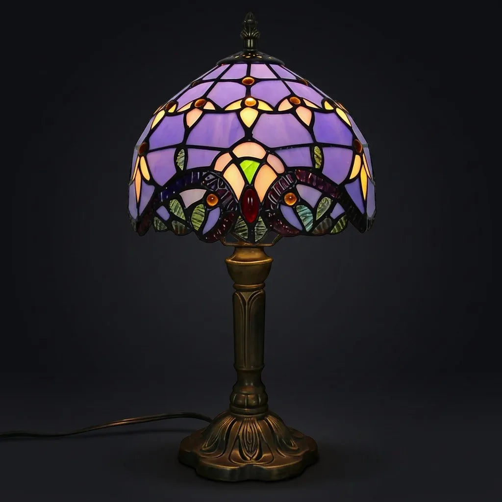 Tiffany Table Lamp - Purple Baroque 8"