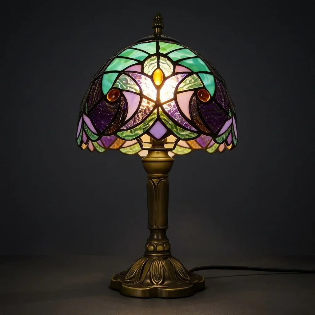 Tiffany Table Lamp - Owl 8"
