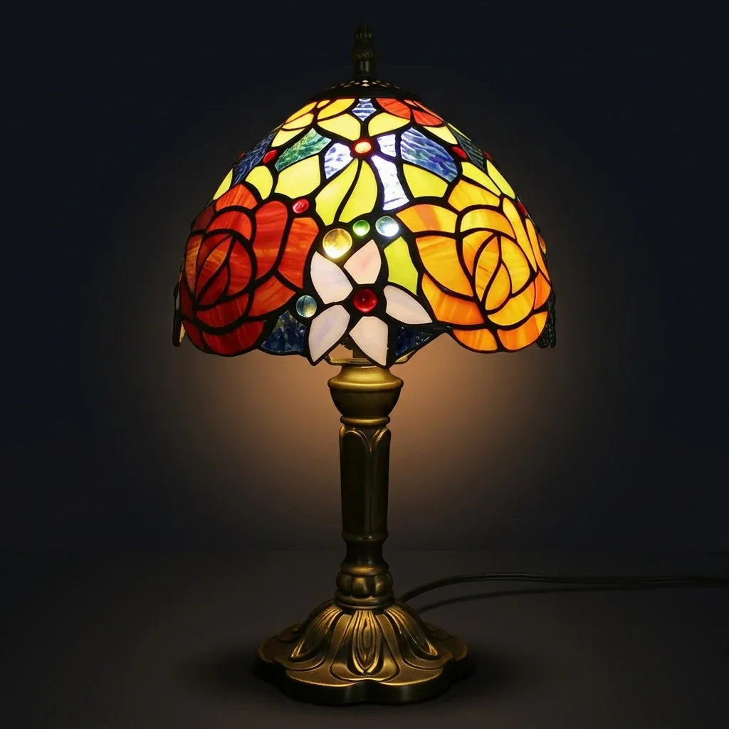 Tiffany Table Lamp - Rose 8"