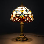 Tiffany Table Lamp - Beige Baroque 8"