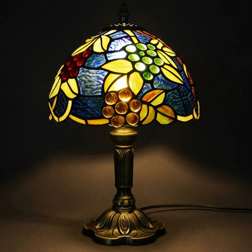 Tiffany Table Lamp - Grape 8"