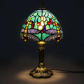 Tiffany Table Lamp - Emerald Dragonfly 8"