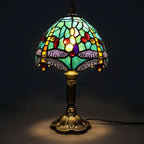 Tiffany Table Lamp - Emerald Dragonfly 8"