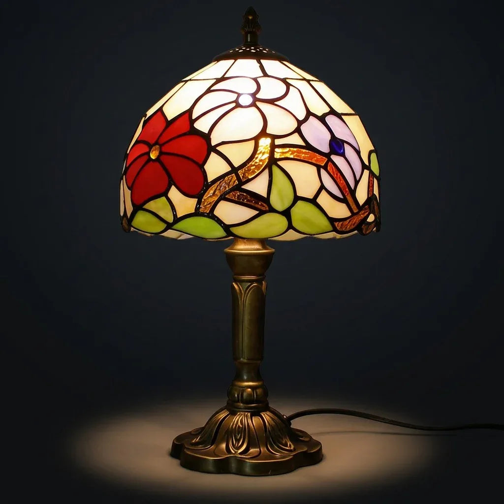 Tiffany Table Lamp - Three Flower 8"