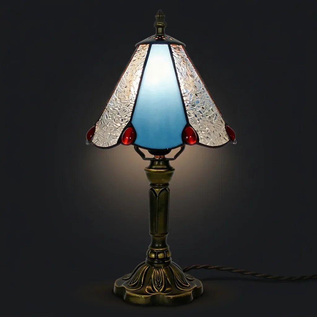 Tiffany Table Lamp - Diamond Leaf 8"