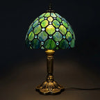 Tiffany Table Lamp - Dark Beads 8"