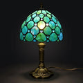 Tiffany Table Lamp - Green Beads 8"