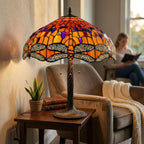 Tiffany Table Lamp - Amber Dragonfly Jewel 20"