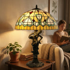 Tiffany Table Lamp - Amber Iris Ribbon 20"