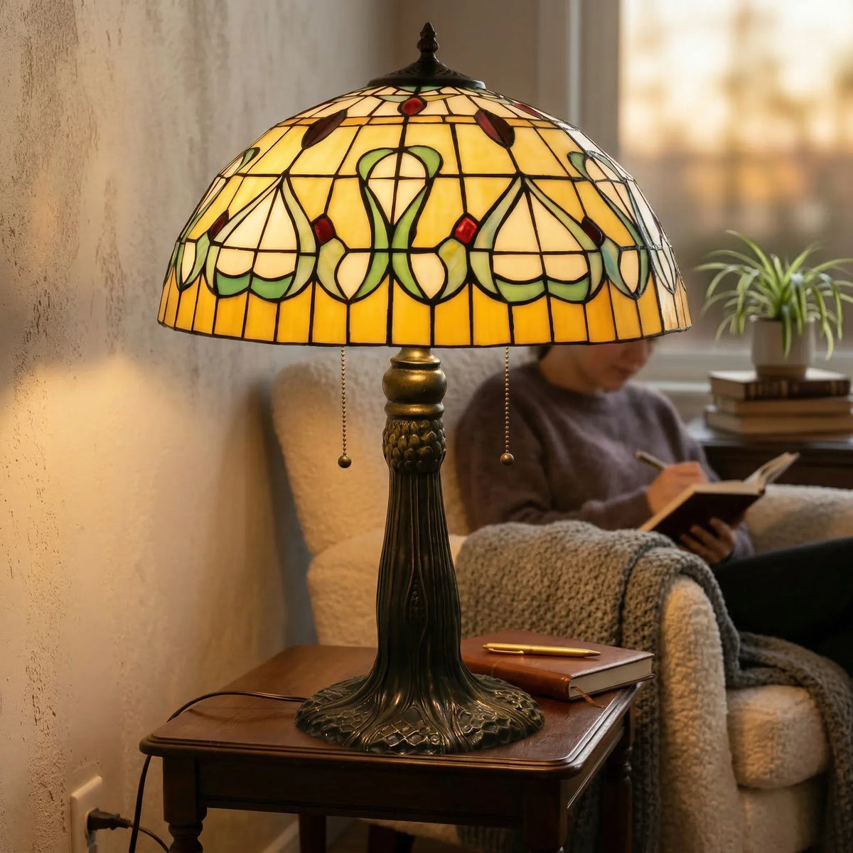 Tiffany Table Lamp - Honey Clover Ribbon 20"