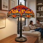 Tiffany Table Lamp - Amber Dragonfly Jewel 20"