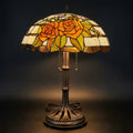 Tiffany Table Lamp - Amber Rose Garden 20"